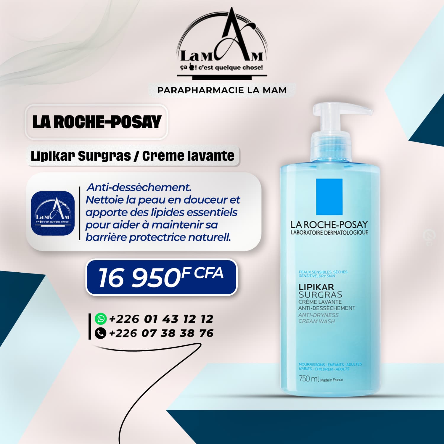 Lipikar AP+M - Crème lavante relipidante